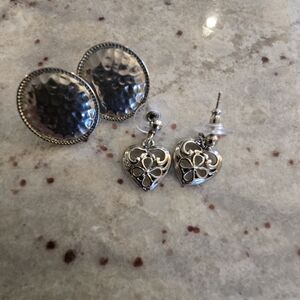 Silver Earrings Set Of 2: Women's Fashion Jewelry